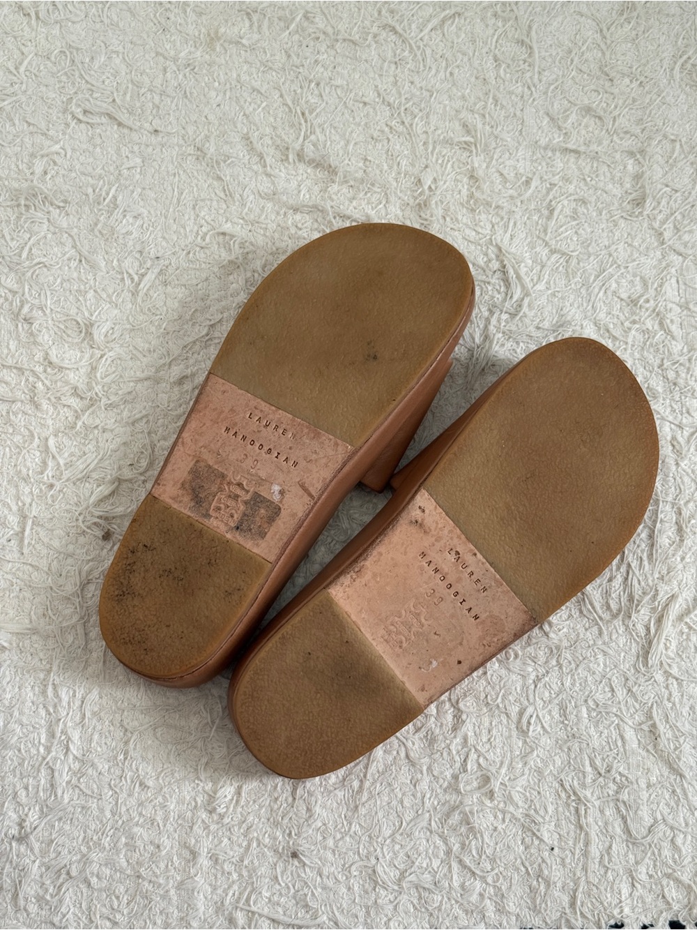 Lauren Manoogian Leather Slide Sandals - Picture 2 of 3